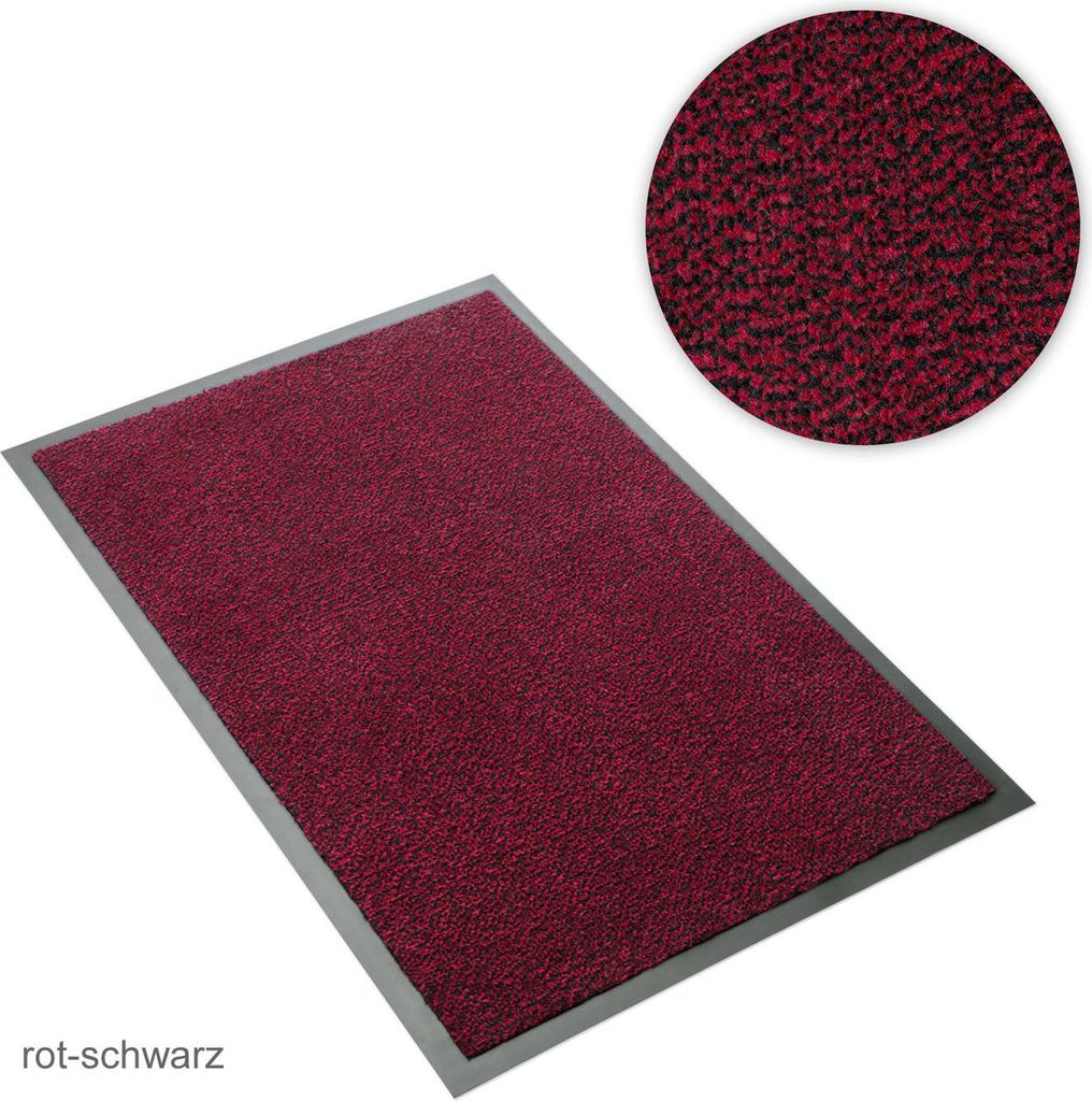 Schmutzfangmatte - Sauberlaufmatte rot-schwarz meliert 60 x 90 cm