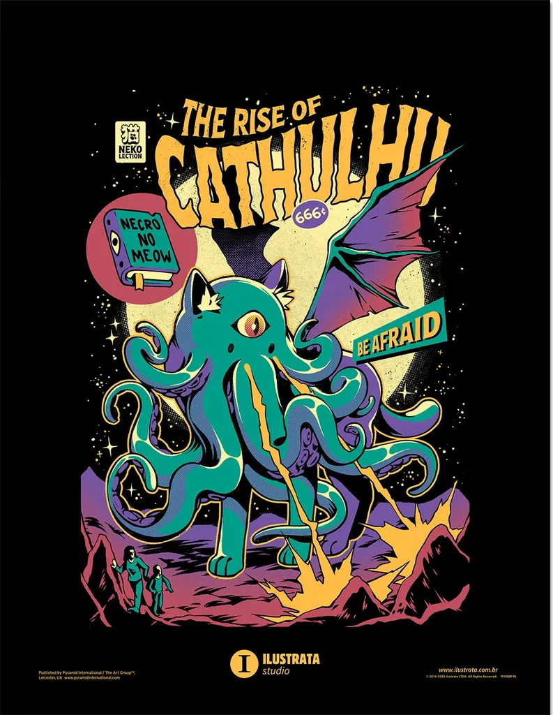 Poster Ilustrata Rise Of The Cathulhu Cornice Nera 30x40 - Offerta!