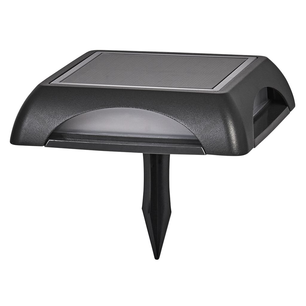 Ledvance LED Solar Außen-/Wandlampe & Erdspieß Endura Style Utili Square Dunkelgrau Ø14cm IP65 1,2W 60lm warmweiß 3000K dimmbar
