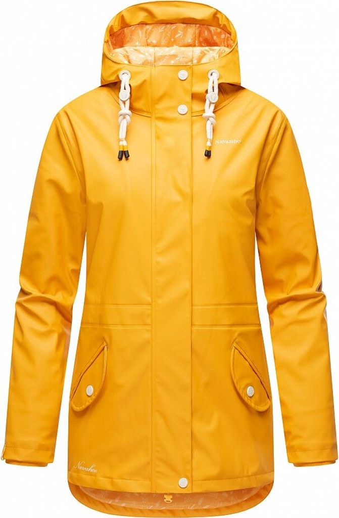 Navahoo Damen Regen Jacke Parka Wasserdicht Gefüttert Funktionsjacke Ocean Heart Amber Yellow Gr. 40 - L