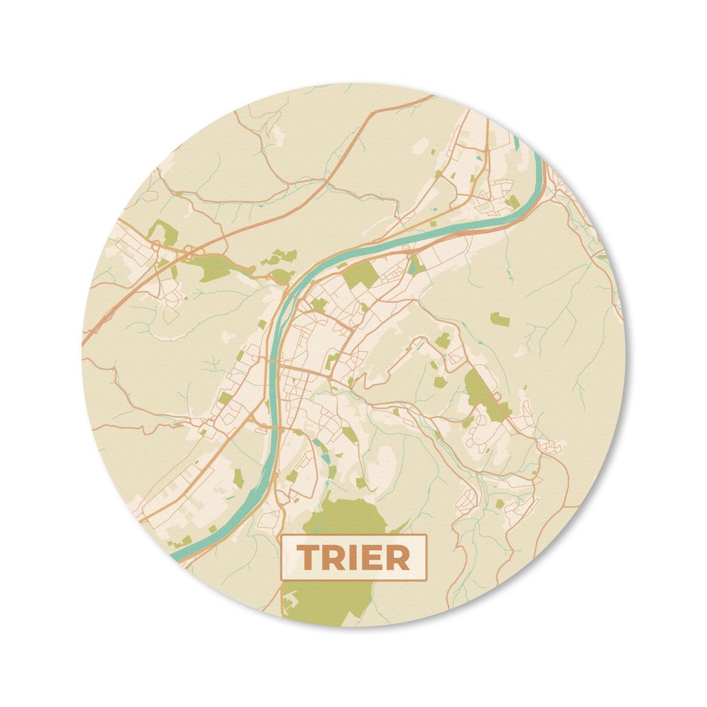 MuchoWow Mauspad Mousepad Trier - Jahrgang - Karte - Stadtplan 30x30 cm - Mousepads - Maus Mat - Pad - Mausunterlage - Tischunterlage - Schreibti...
