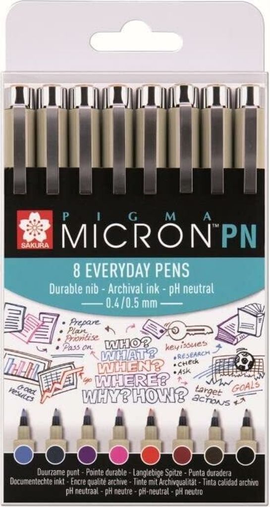 SAKURA POXSDKPN8 Fineliner Pigma Micron PN set da 8 Immagine del prodotto 