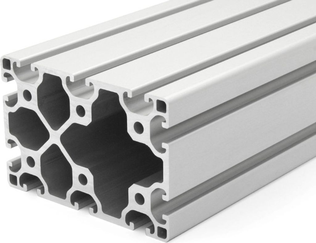 Länge 1820mm - Aluminiumprofil 80x120L I-Typ Nut 8 (leicht), silber eloxiert -. Aluminium Profil 80x120 Alu Profile 80 x 120 Montage- Systemprofil