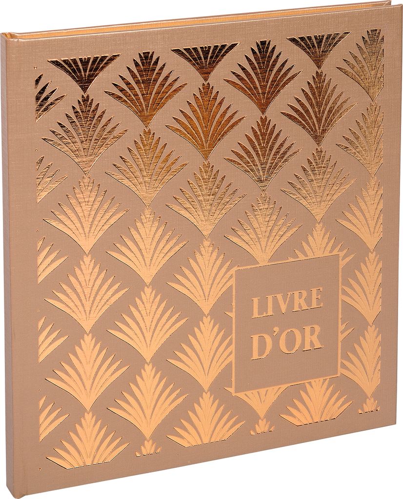 Exacompta 2x Gästebuch PALMYRE 140 Seiten Kanten in Gold 21x19 cm 9522E