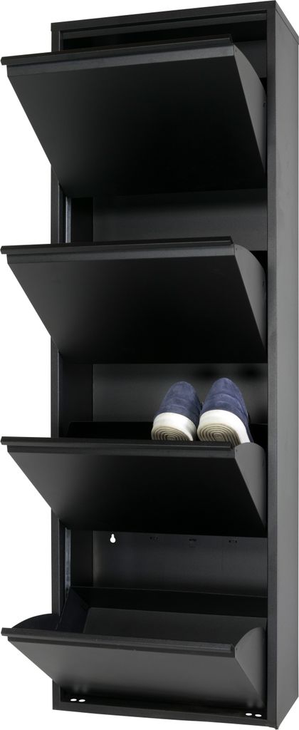 schuhschrank Billy 4 Stahl 150 x 50 cm schwarz
