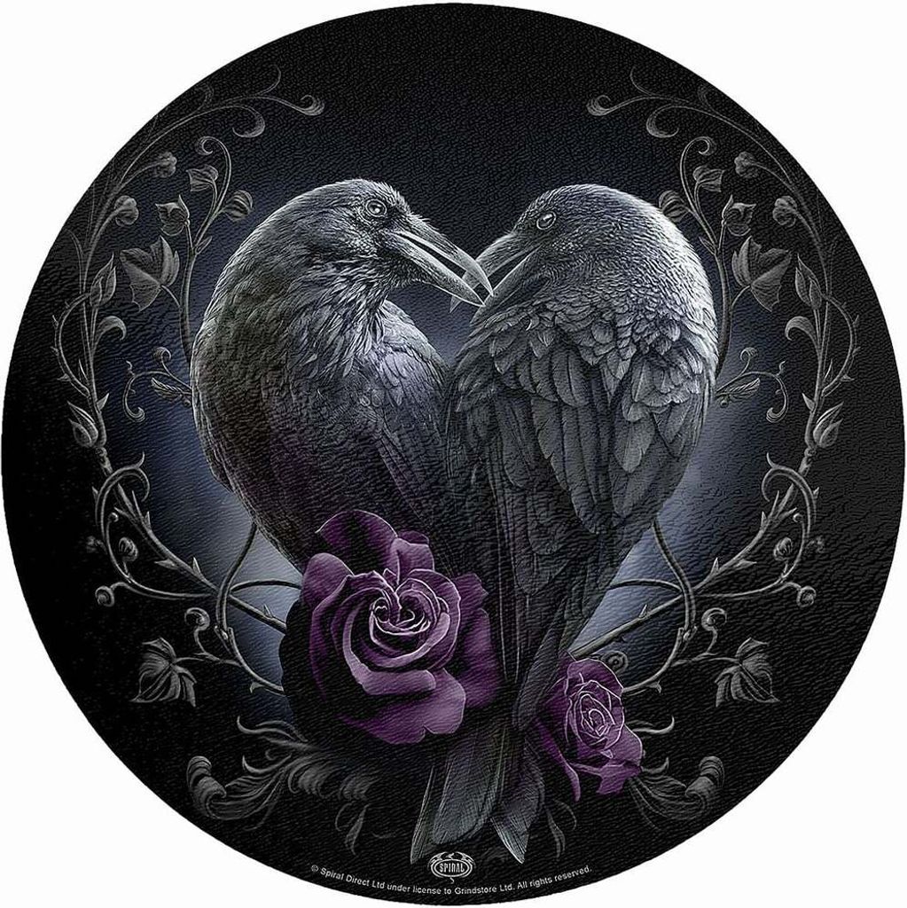 Spiral Schneidebrett Raven Heart multicolor Gothic, Horror Glas Standard