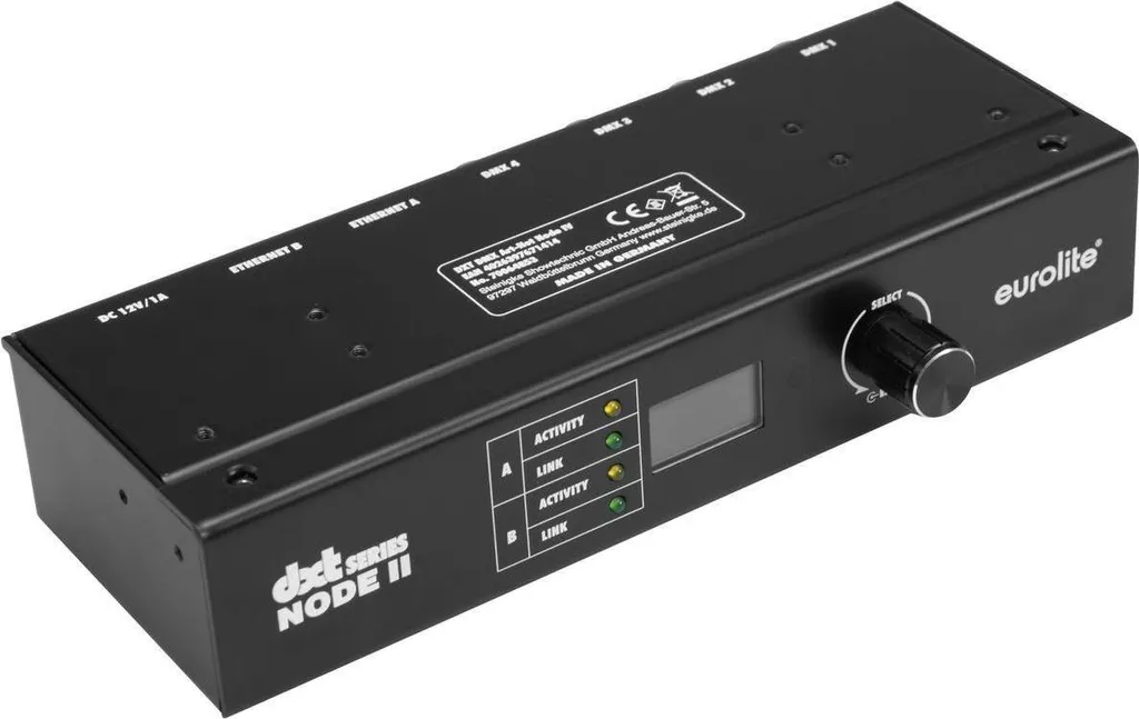 Interface DMX Ethernet pour Scène et Clubs EUROLITE DXT Node II 1024