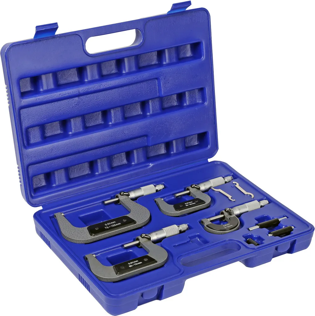 Jeu 4 Micromètres Extérieurs 0-100mm - Haute Précision 0,01mm - Vis