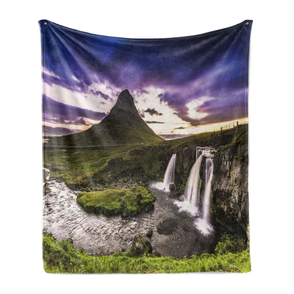 Coperta da Viaggio ABAKUHAUS 125x175 cm - Pile Flanella Kirkjufell Morbido