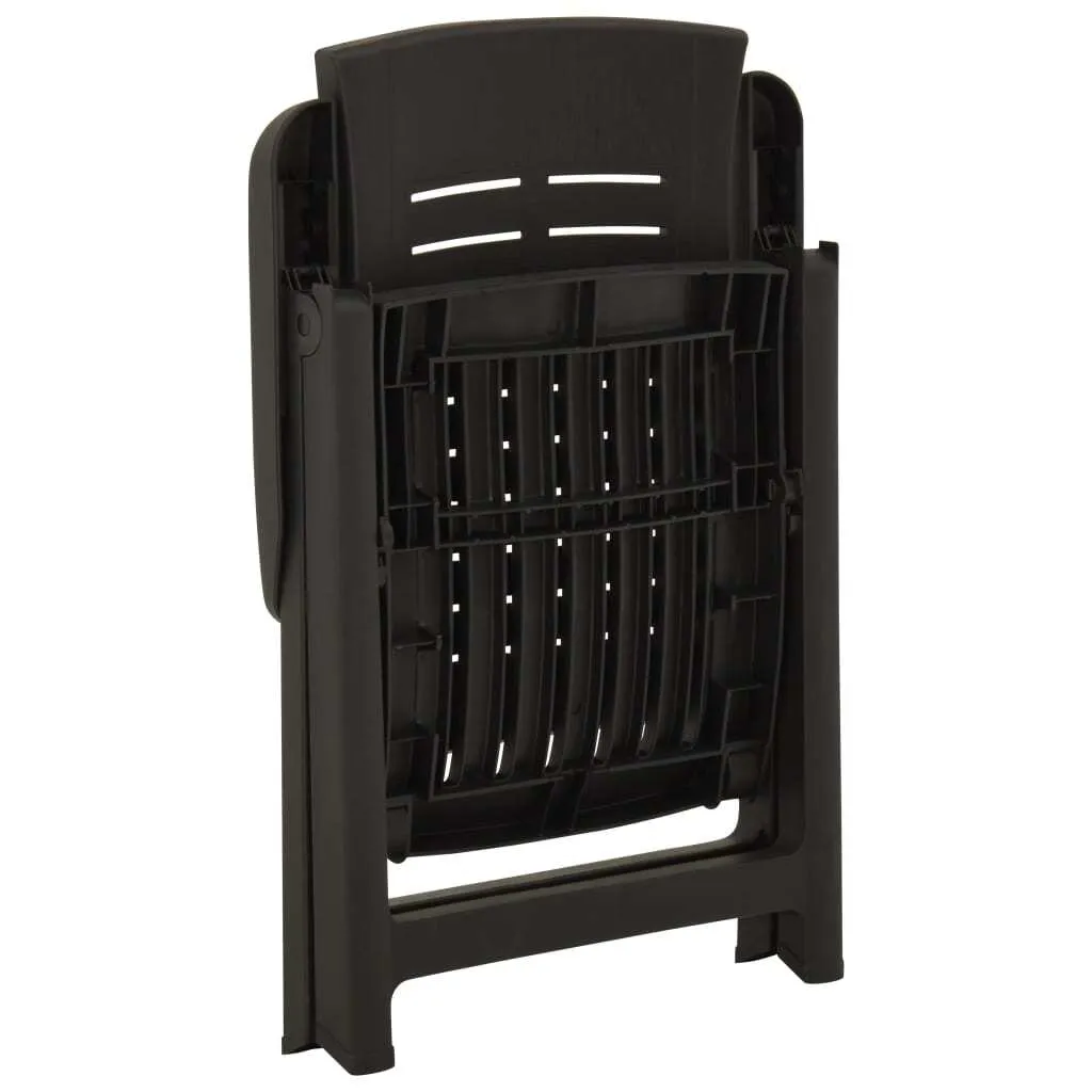 Fauteuils de jardin inclinables 2 pièces en plastique robuste anthracite
