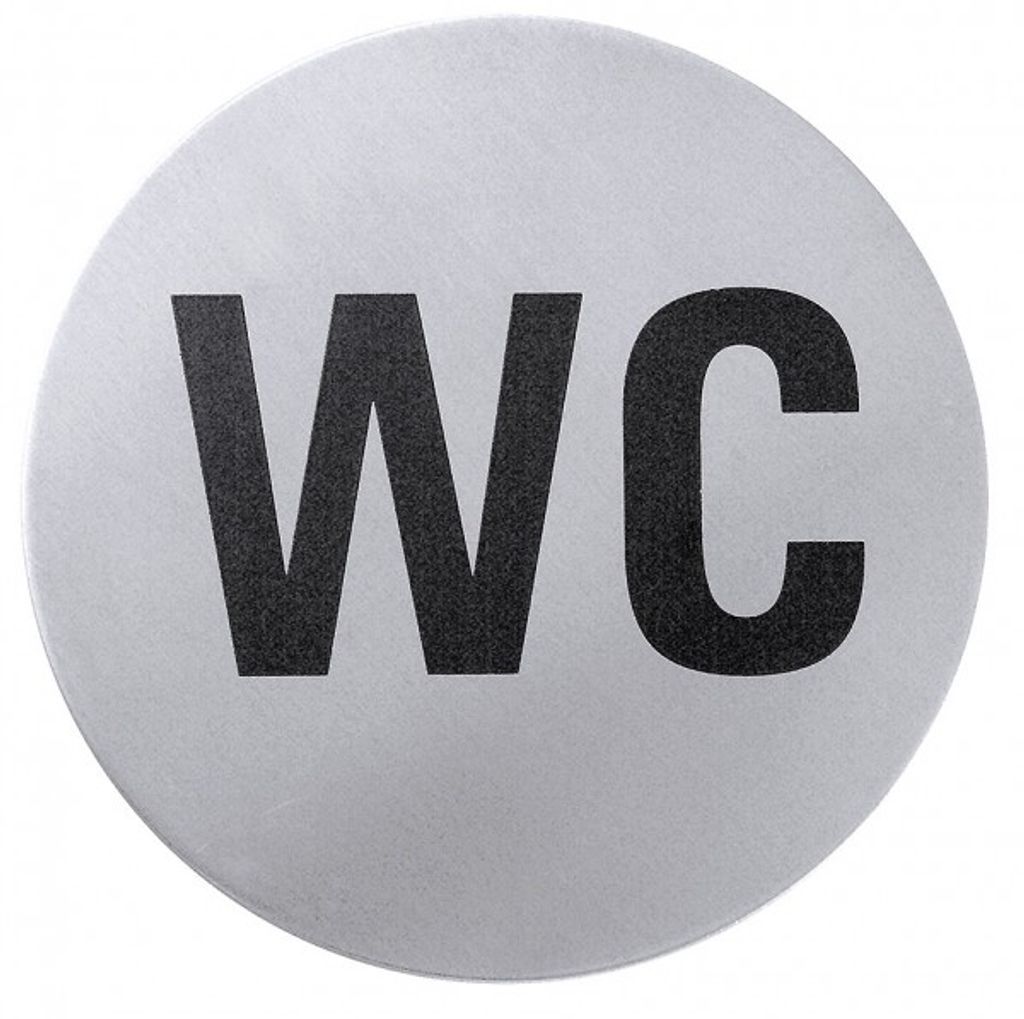 Toiletten-Türsymbol / Schilder, Edelstahl 18/10, seidenmatt poliert, Variante auswählbar : WC Variante: WC