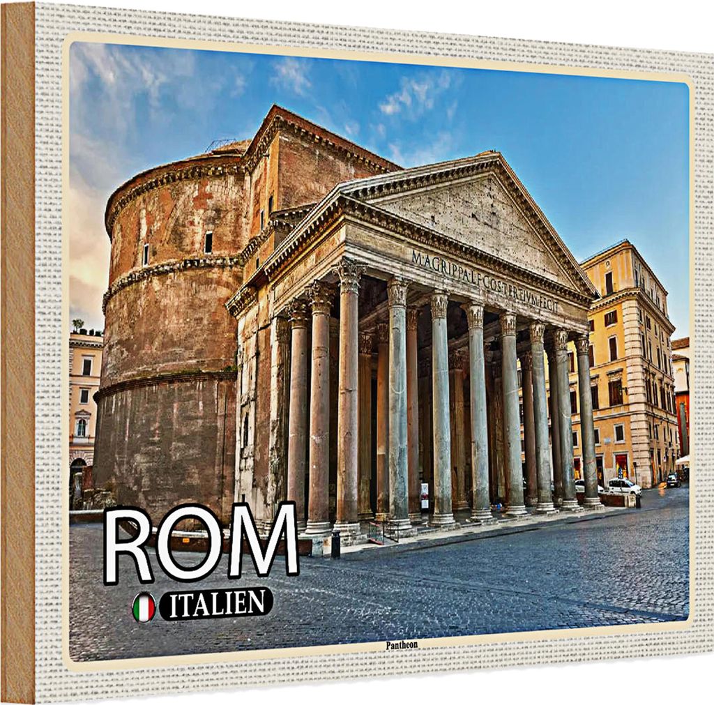Holzschild Reise Rom Italien Pantheon Baukunst 30x20cm