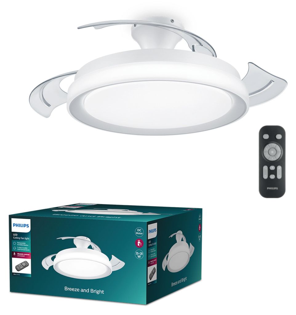 Ventilatore da soffitto Bliss con illuminazione LED bianco Immagine del prodotto 