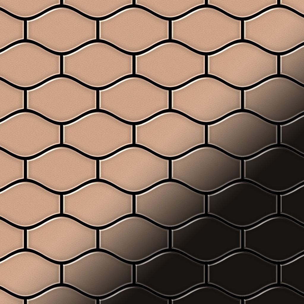 Mosaik Fliese massiv Metall Kupfer gewalzt kupfer 1,6mm stark Karma-CM
