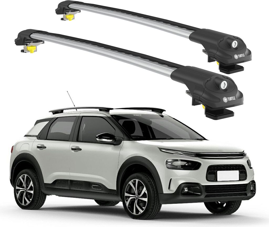 TURTLE DACHTRÄGER AIR-1 CITROEN C4 CACTUS 2014 - 2024 (Raised Rails) , Silber