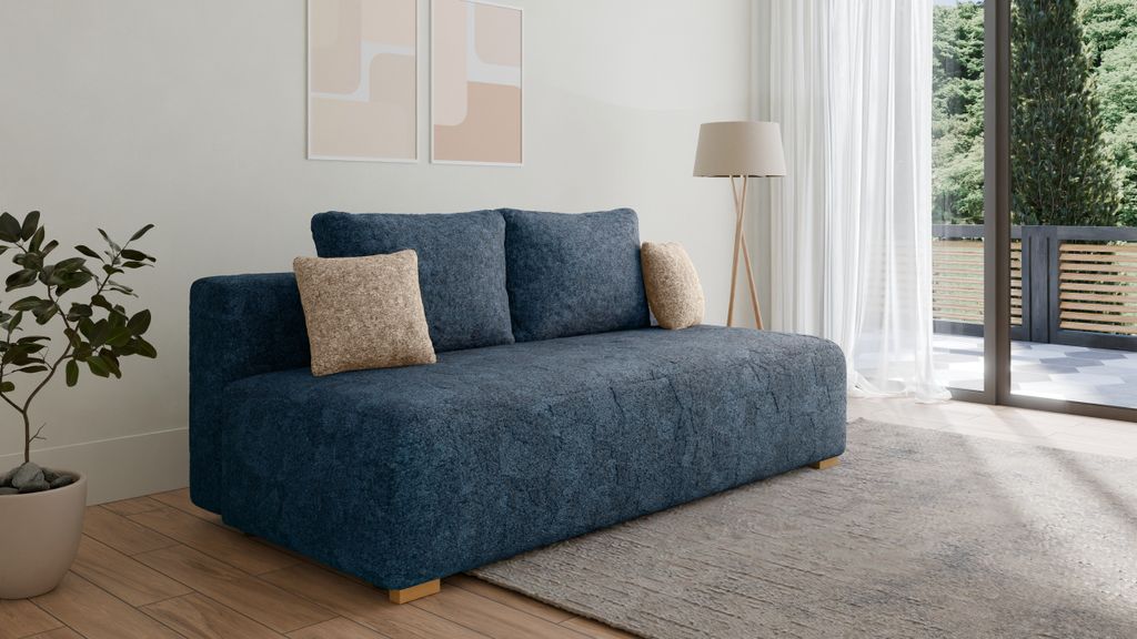 Schlafsofa aus Bouclé - Polstersofa, Sofa mit Schlaffunktion und Bettkasten, Polstersofa, Sofagarnitur Wohnlandschaft mit Bettfunktion, Couch für...