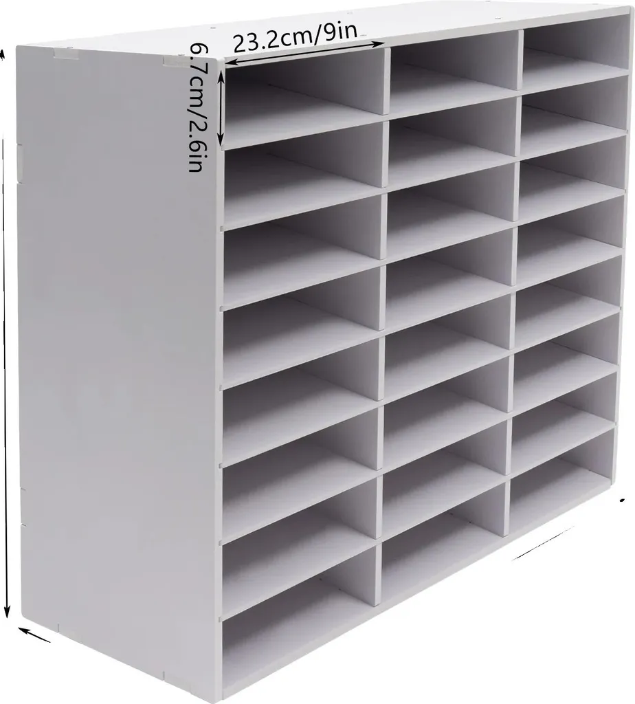 Meuble de Tri Courrier avec 24 Casiers - Casier de Rangement Blanc