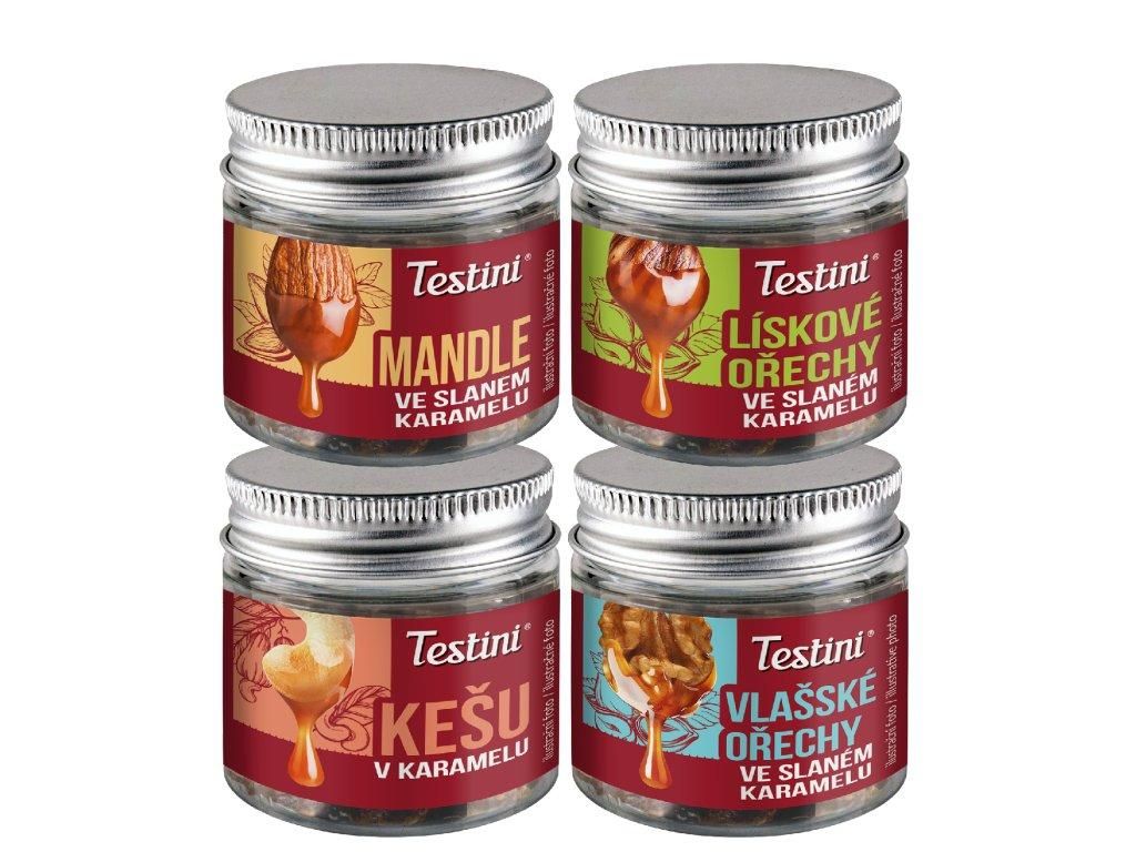 Darčeková sada karamelových orieškov Testini®, 4ks v balení Obrázok produktu 