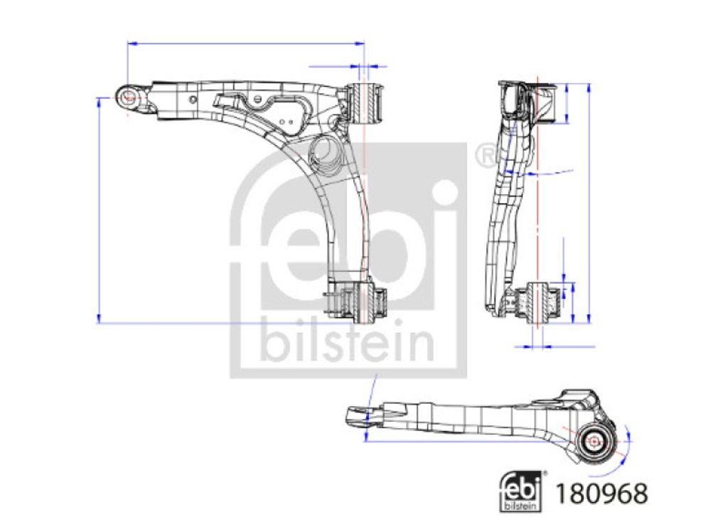 FEBI BILSTEIN Querlenker Lenker Radaufhängung Vorne links 180968