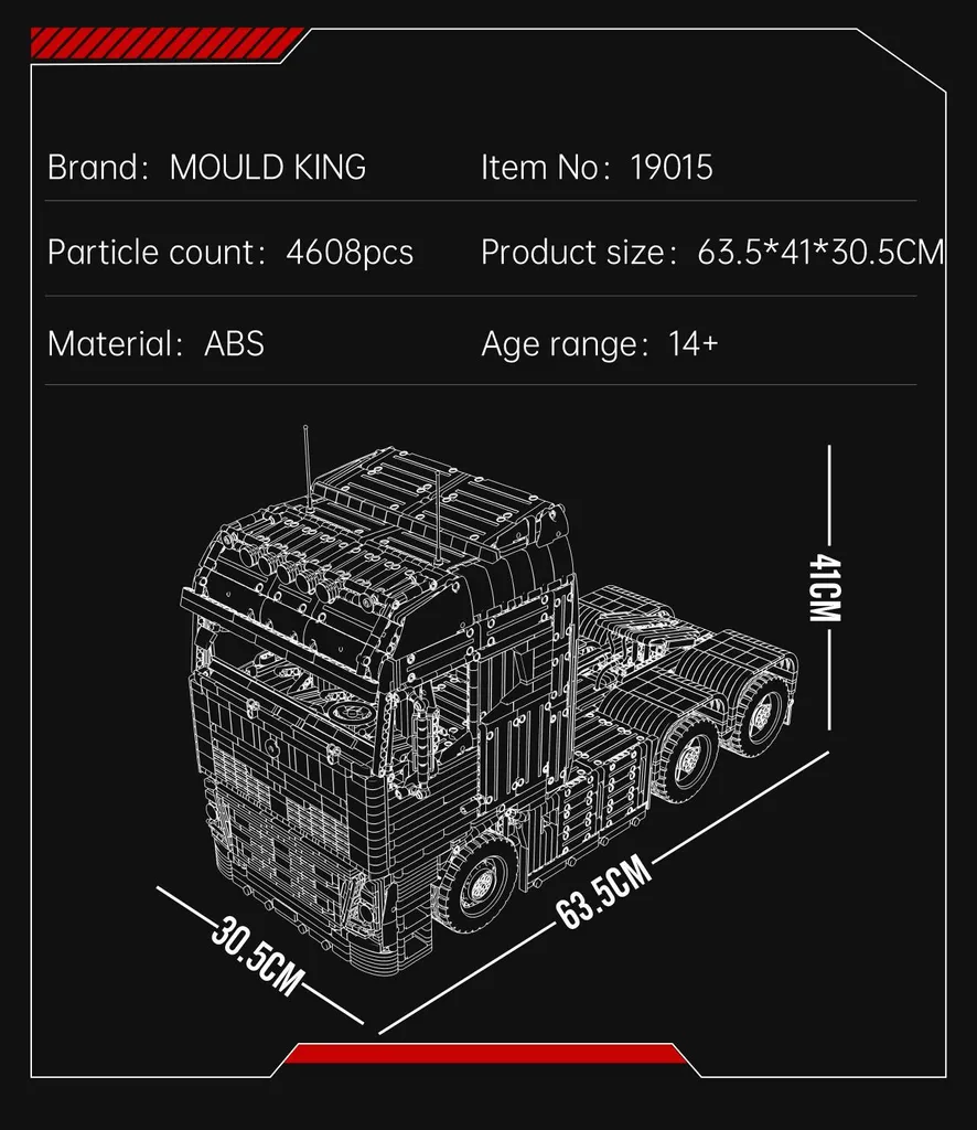 Mould King 19015 Camion FH16 Grosse Télécommande - Modèle de Construction - 23