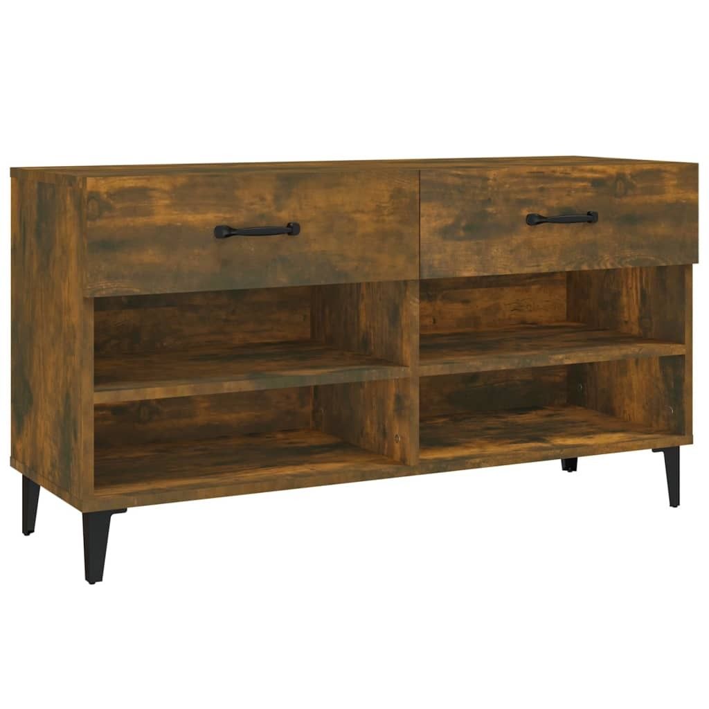 Möbel Schuhschrank Räuchereiche 102x35x55 cm Holzwerkstoff - Schuhregale CLORIS9446238