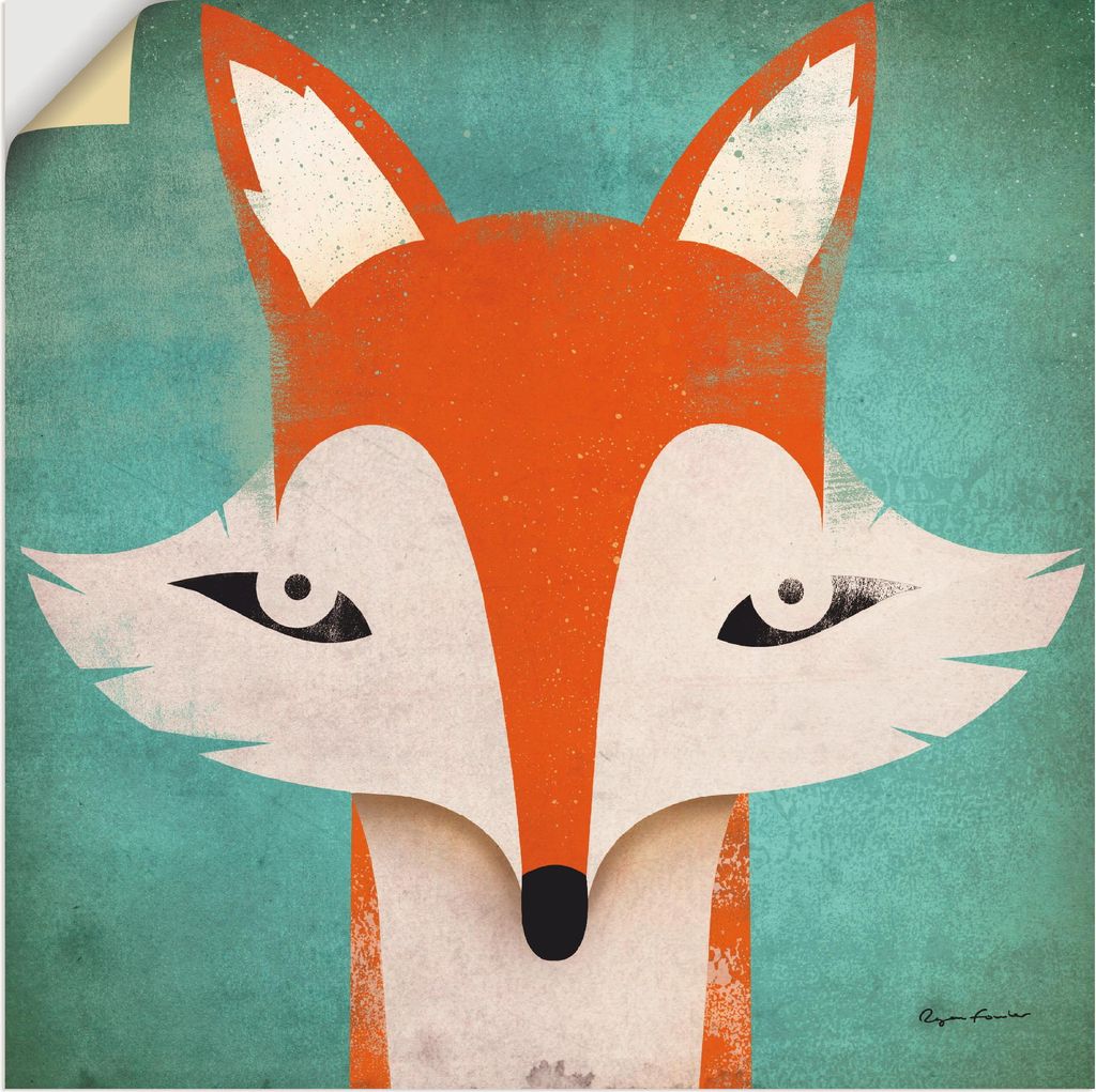 ARTland Wandbild, selbstklebend Fuchs Größe: 50x50 cm