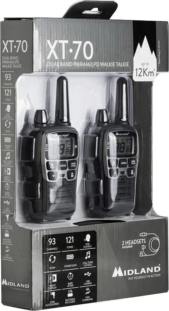 Midland XT70 Radio PMR446 avec Charge Rapide USB et 24 Canaux - 9