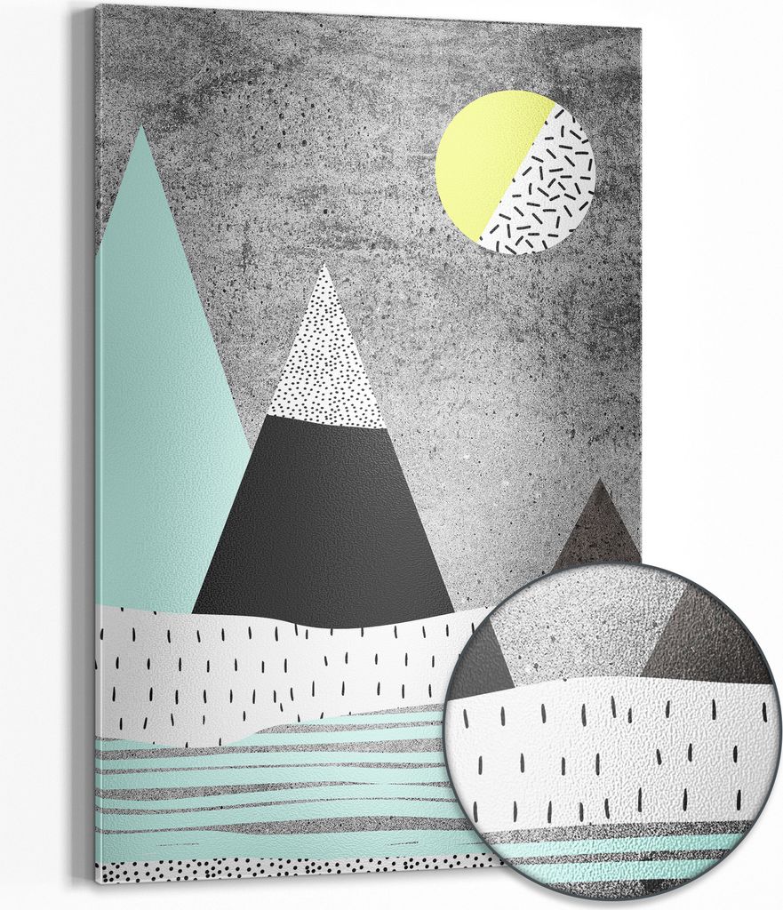 DEQOART Magnettafel Metall 60x90 cm 'Kontrast der Gipfel' Whiteboard Pinnwand Büro