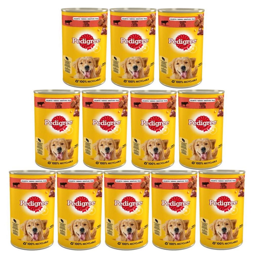 PEDIGREE Z Wołowiną 12x1200g W Galaretce Dla Dorosłych Psów Zdjęcie produktu 