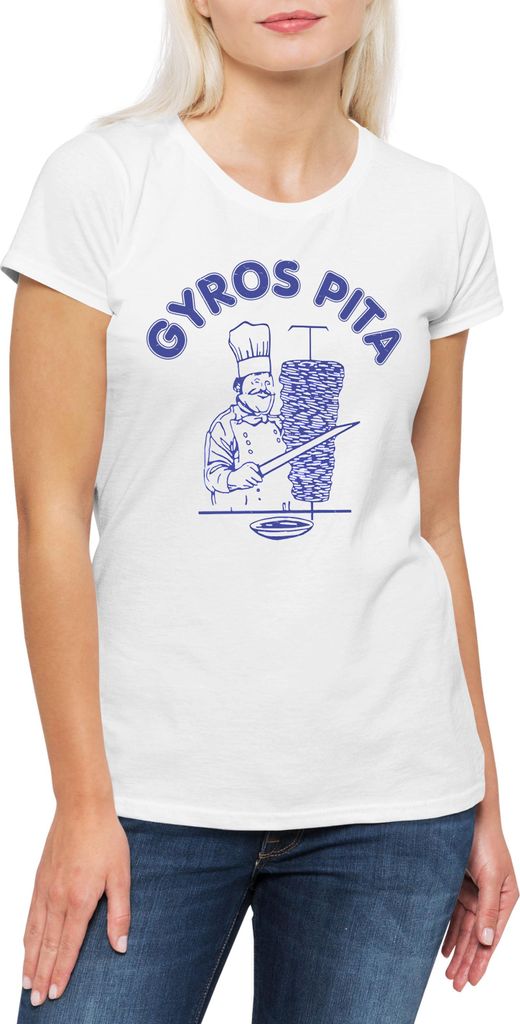 Urban Backwoods Gyros Pita, Damen T-Shirt, Farbe: Weiß, Größe: S