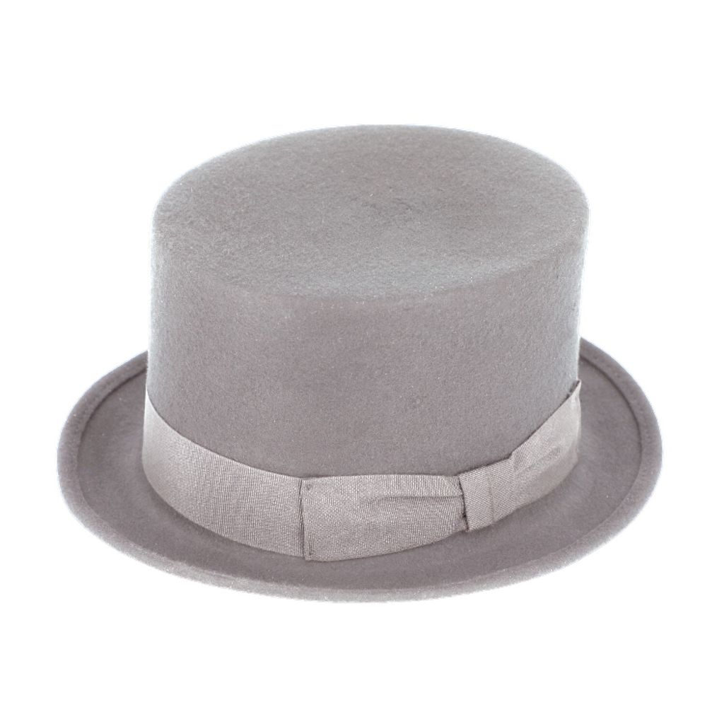 Fiebig Wollfilzhut Zylinder 13cm Höhe Hellgrau Gr. 55