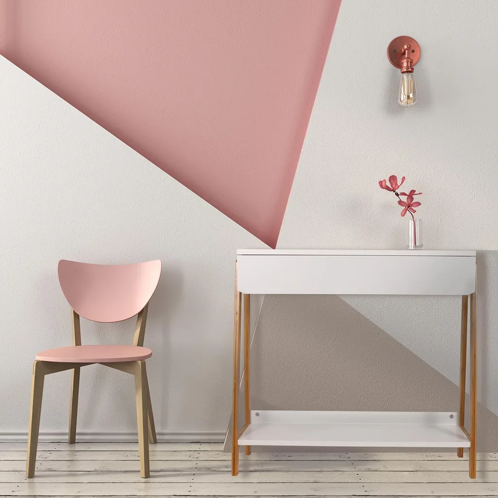 Console gain de place blanc et bois 83.8cm : fini le désordre d'entrée