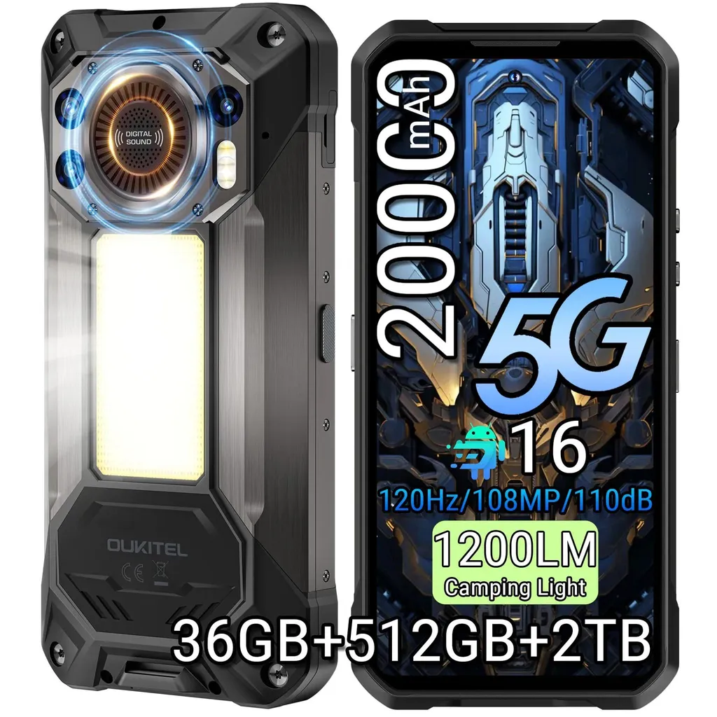 Smartphone Chantier 5G OUKITEL WP61 Étanche 20000mAh Grande Autonomie