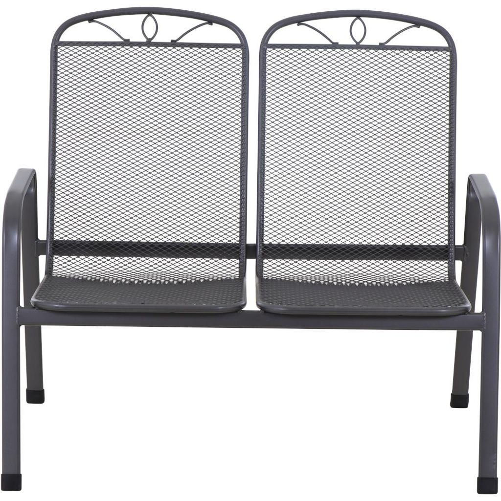 Siena Garden Bank Menorca - 2-sitzige Gartenbank Aus Stahl Und Hartholz 122cm