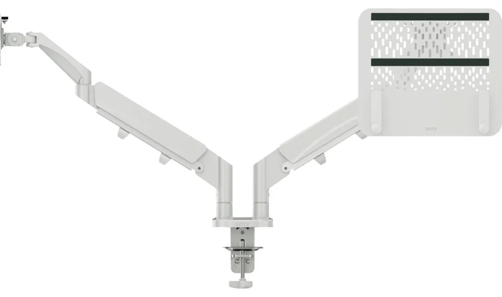 Support écran et portable LEITZ Ergo gris avec pince de table robuste - 2
