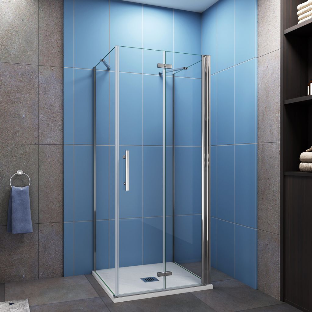 80x90x80cm Drehtür & Falttür(U-Form) Schwingtür Eckeinstieg Seitenwand Dusche Duschabtrennung Höhe195cm