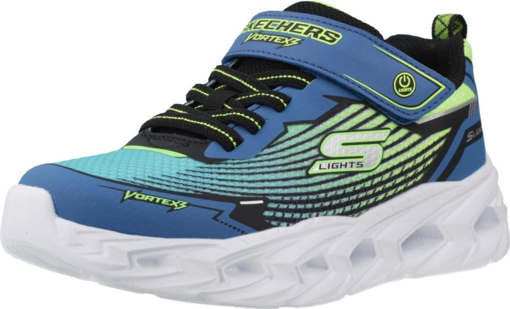 Skechers Kinder-Jungen-Sneaker-Slipper-Klettschuh VORTEX 3.0 Blau-Schwarz-Mehrfarbig, Farbe:blau, EU Größe:31