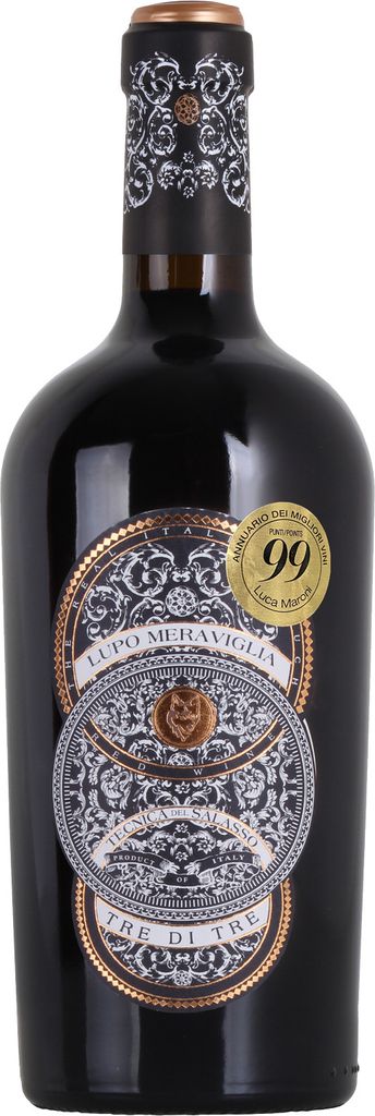 A bottle of red wine against a white background.