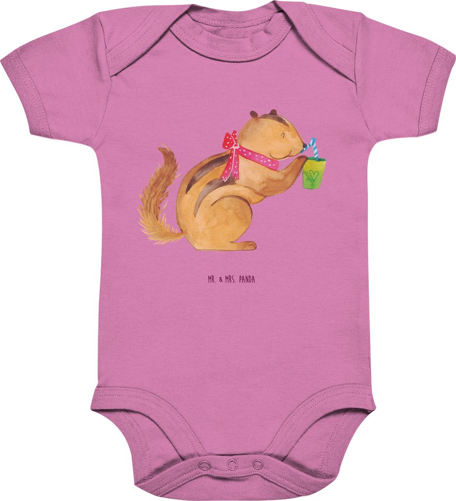 Mr. & Mrs. Panda Strampler Baby Eichhörnchen Smoothie 6. - 12. Monat - Bubble Gum Pink - Geschenk, body kurzarm, babykleidung, Green Smoothies, Ab...