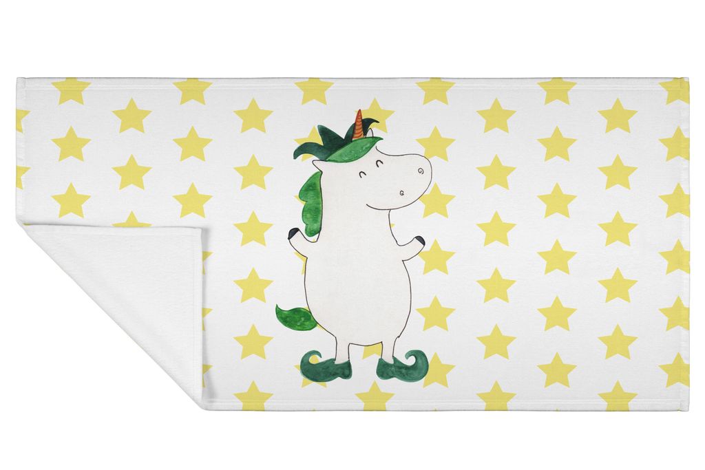 Mr. & Mrs. Panda Handtuch Einhorn Joker - Weiß - Geschenk, Unicorn, Flauschtuch, baumwolle, Frotteehandtuch, Kasper, 50x100, Einhörner, Hofnarr, ...