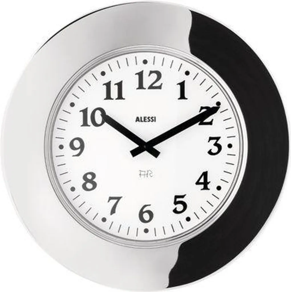 Horloge murale Alessi Momento en acier inox 11 - Design Aldo Rossi 40cm