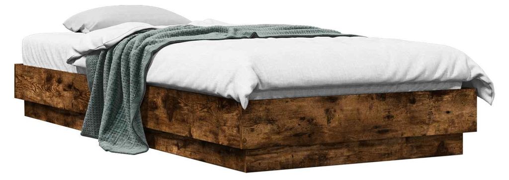 vidaXL Bodenbettgestell Geräucherte Eiche 80 x 200 cm Holzwerkstoff