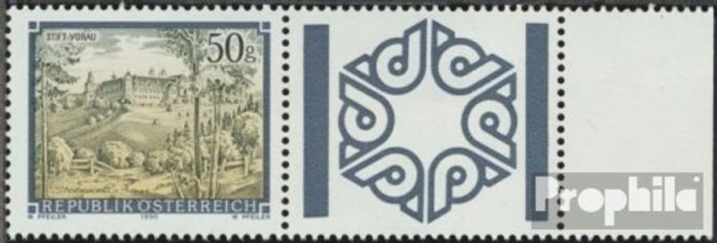 Briefmarken Österreich 1990 Mi 2006Zf mit Zierfeld (kompl.Ausg.) postfrisch Freimarken