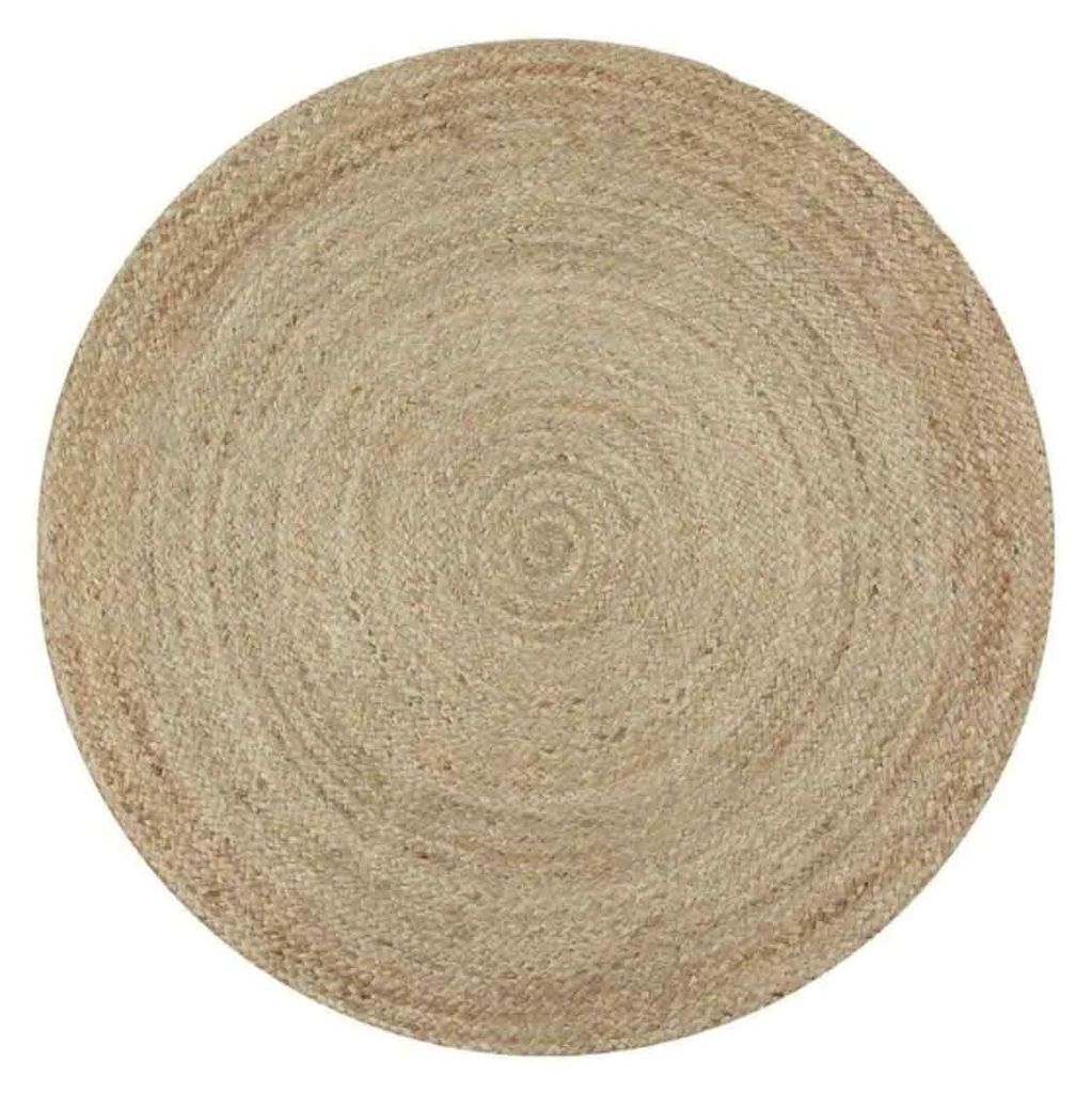 Jute-Teppich Rund Ø70cm Natur fuer Wohnzimmer und Produktbild 