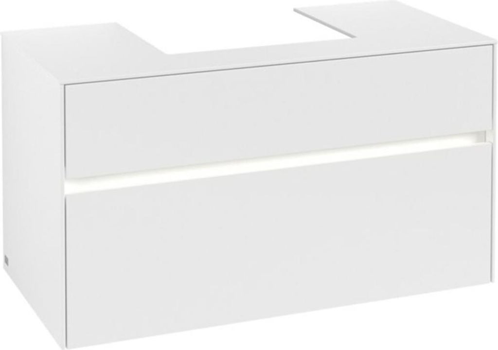 V&B Waschtischunterschrank Collaro 100x54,8x50cm, WT mi, LED 7,3 W, wh. ma