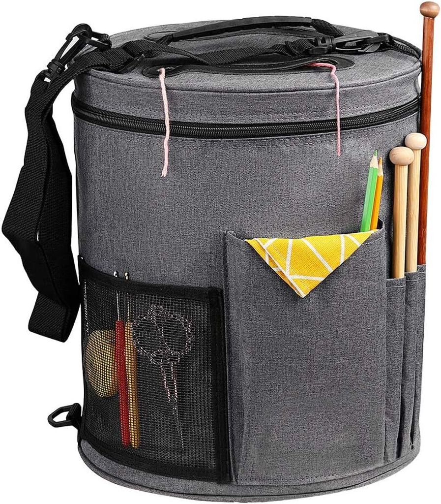 Wolle Tasche für Garn, Tasche Stricken, Handarbeit stasche Aufbewahrung Stricktasche für Wolle, Projekte, Stricknadeln, Häkelnadeln und andere Z...