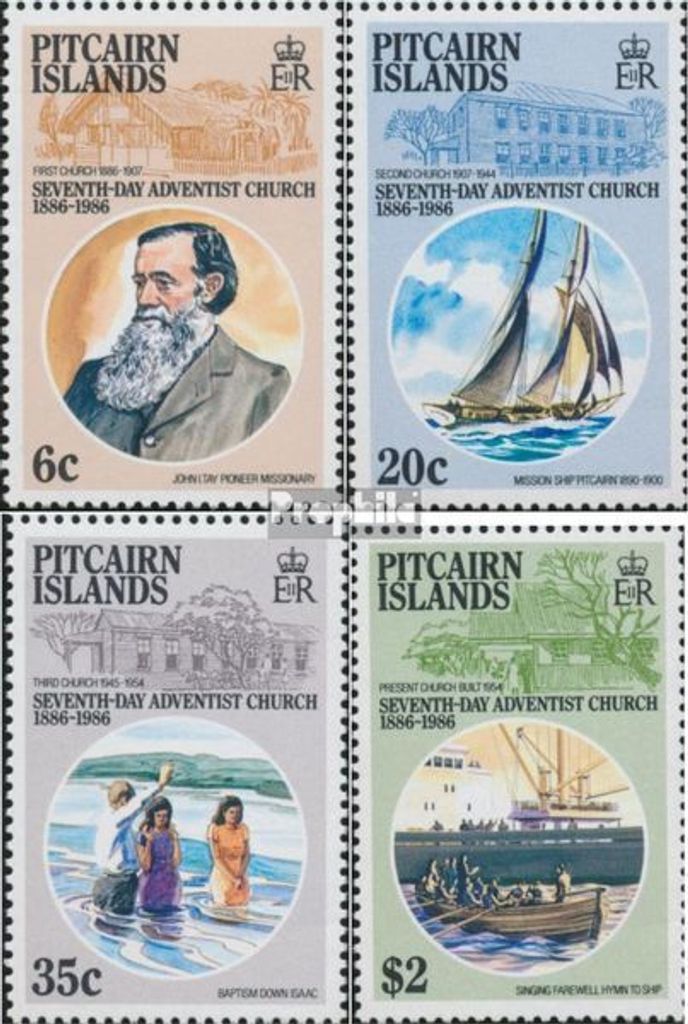 Briefmarken Pitcairn 1986 Mi 285-288 (kompl.Ausg.) postfrisch Kirche der Adventisten
