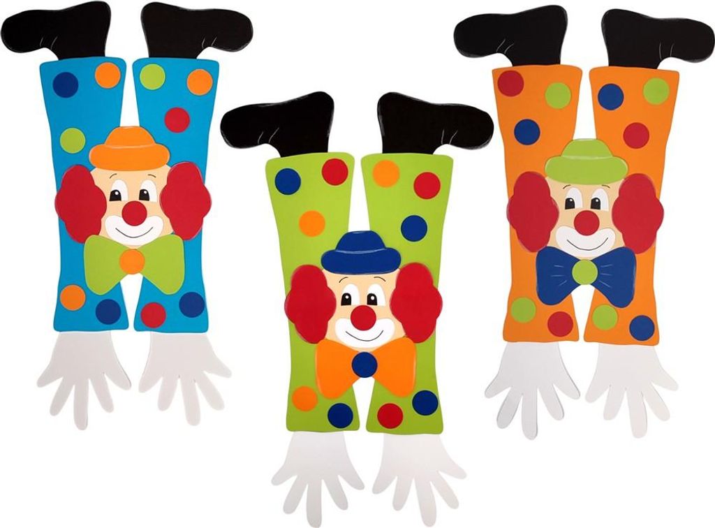 Bastelset Clown Fensterbild / Girlande, 6 Stück