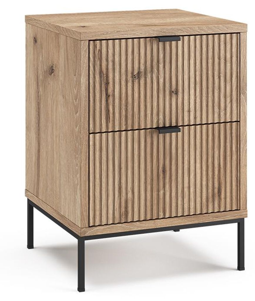 Nočný stolík Vicco Eliza Dub Viking/čierna 40 x 55.4 cm s 2 Obrázok produktu 
