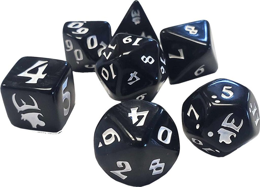 Munchkin Polyhedral Dice Set Black/White - Würfel - ENG Edition